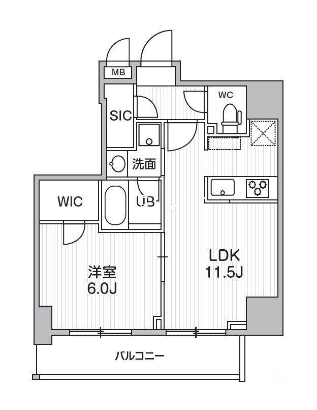 S-RESIDENCE新御徒町CHIARO(1LDK/11階)の間取り写真