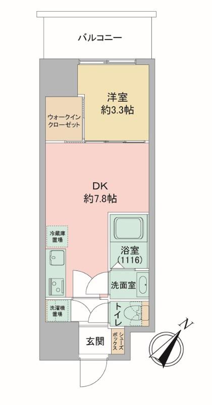 セレニテ神戸駅前アリエ(1DK/3階)の間取り写真