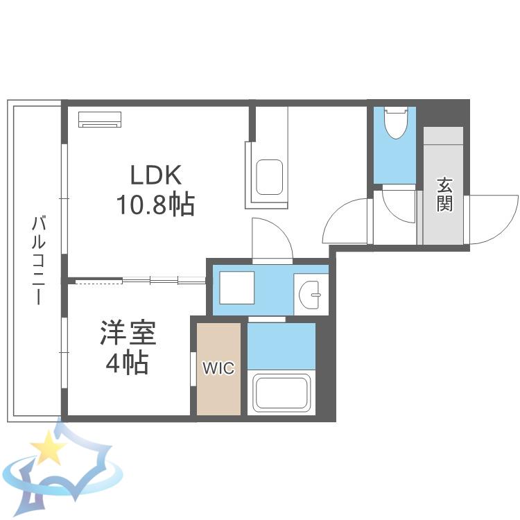 南13西7MS(1LDK/3階)の間取り写真
