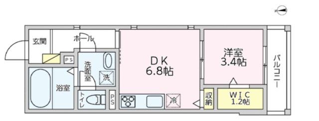 ラシーネ野方(1DK/1階)の間取り写真