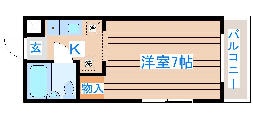 青山コーポIII(1K/2階)の間取り写真