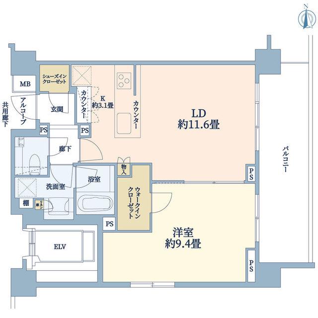 ブランズ文京白山(1LDK/5階)の間取り写真