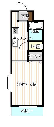 プラチナコート51番館(1K/1階)の間取り写真