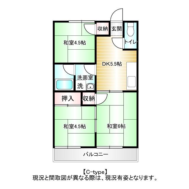 コーポ千里(3DK/2階)の間取り写真