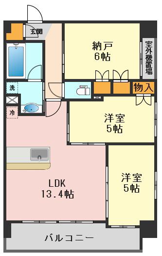 アイランドコート青戸(2SLDK/5階)の間取り写真