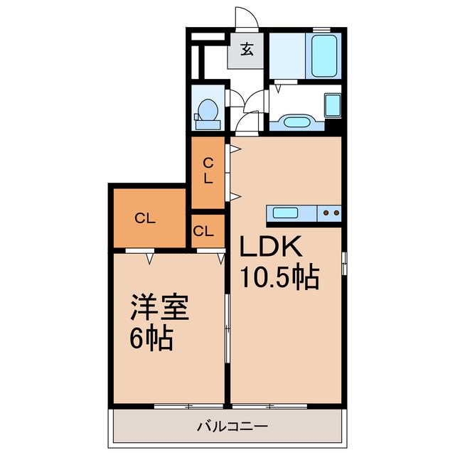 ウィルモアKOEDO(1LDK/3階)の間取り写真