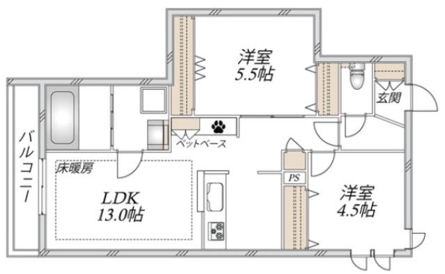 LA SEINE(2LDK/2階)の間取り写真