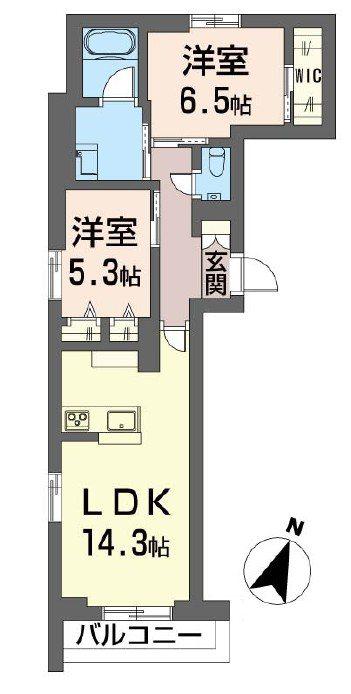 プランナイトウ(2LDK/2階)の間取り写真