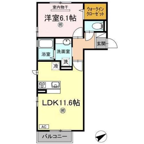ペニーレイン(1LDK/2階)の間取り写真