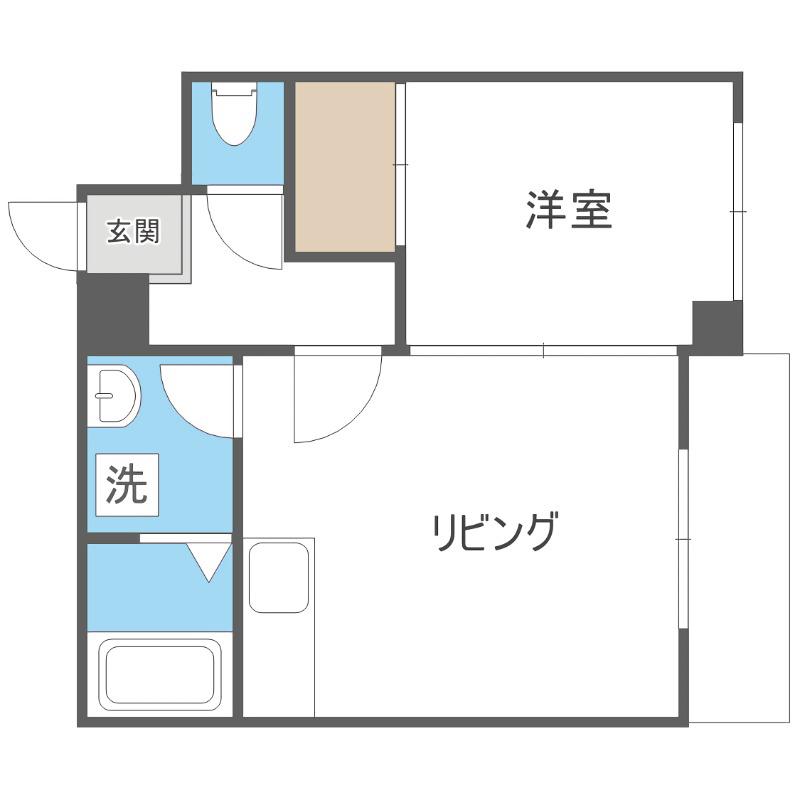 ヴィザージュ菊水(1DK/2階)の間取り写真