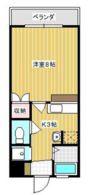 エステートNII(1K/5階)の間取り写真