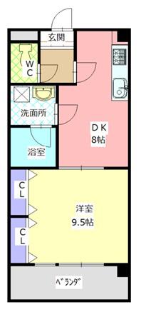 アステイオス(1LDK/5階)の間取り写真