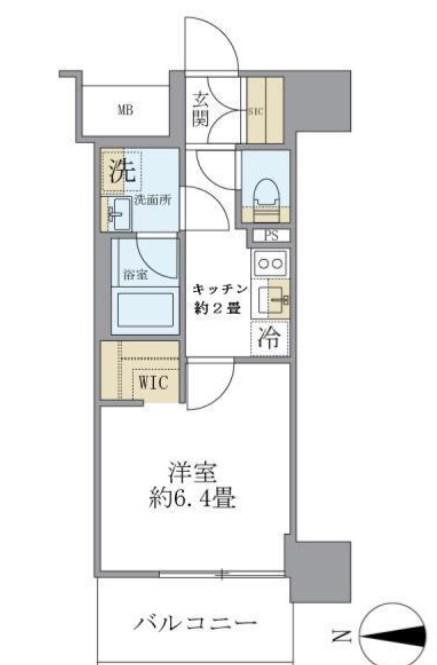 デュオフラッツ葛西(1K/7階)の間取り写真