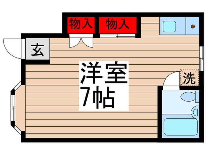 ローズアパートB Q27(ワンルーム/1階)の間取り写真