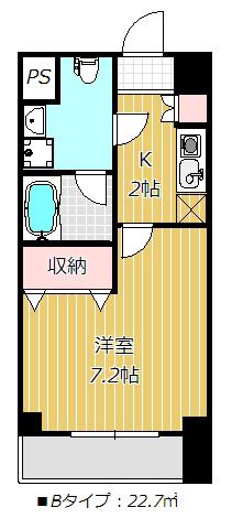 エレンシアK(1K/3階)の間取り写真