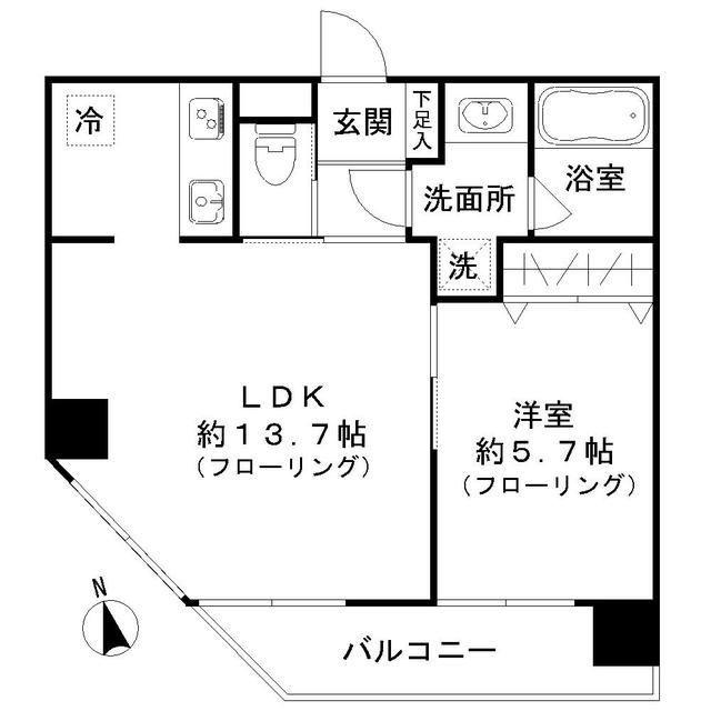 GL蔵前(1LDK/8階)の間取り写真
