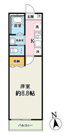 ベストみずほ台II(1K/2階)の間取り写真