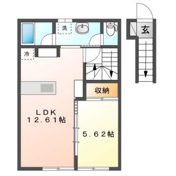 GARANCEA・B(1LDK/2階)の間取り写真