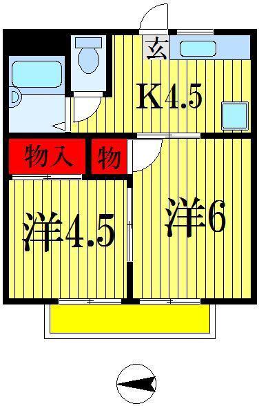 サマックス アルテール(2K/2階)の間取り写真