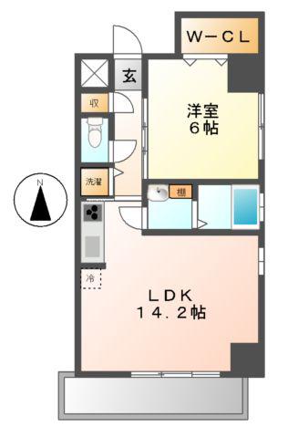AHビル(1LDK/3階)の間取り写真