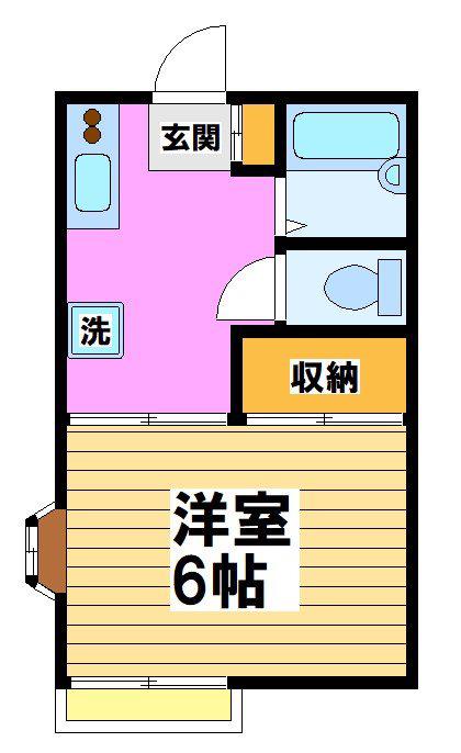 三藤ハイツ(ワンルーム/2階)の間取り写真