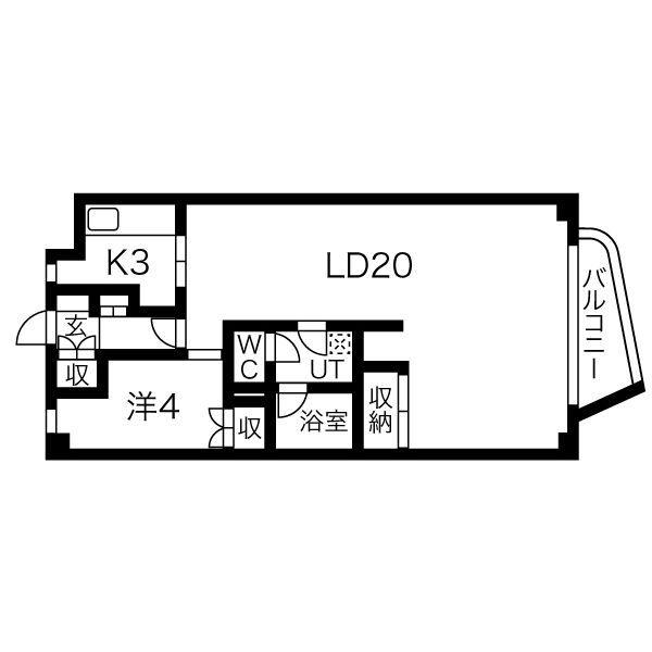 インペリアル札幌(1LDK/8階)の間取り写真
