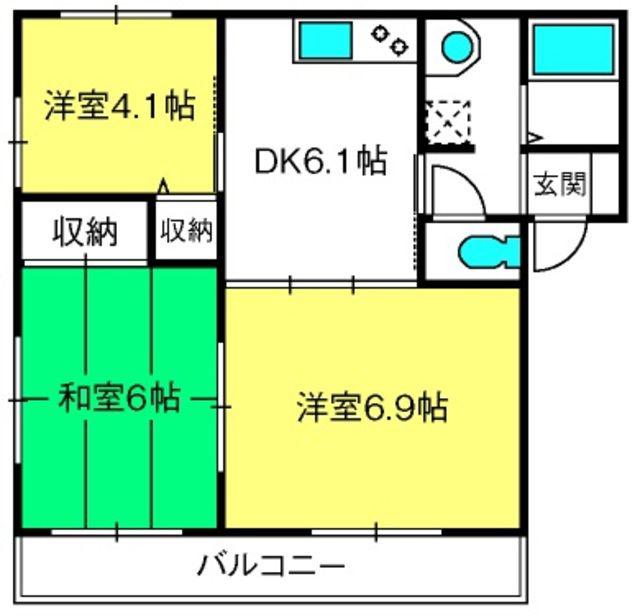 ディアス本郷(3DK/2階)の間取り写真