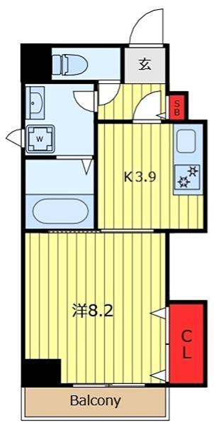 都営浅草線 浅草駅(東武・都営・メトロ) 徒歩2分 12階建 築24年(1K/4階)の間取り写真