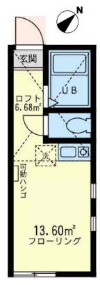 ユナイト根岸マシューボールトン(ワンルーム/2階)の間取り写真