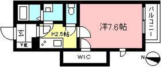 ロジュマン(1K/1階)の間取り写真