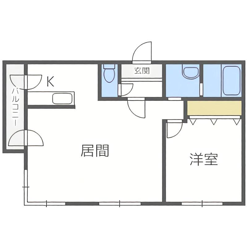 カーサパズ(1LDK/4階)の間取り写真