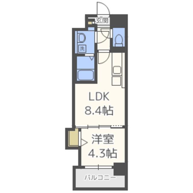 エルヴィータ駅南(1LDK/5階)の間取り写真