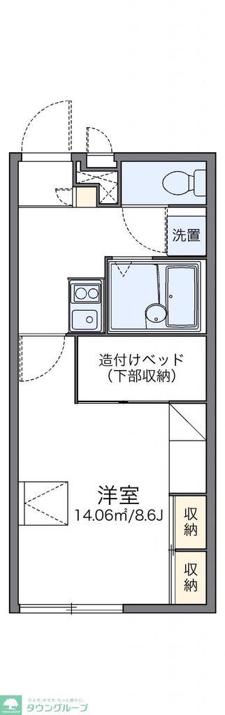 レオパレスBRIGHTON(1K/2階)の間取り写真