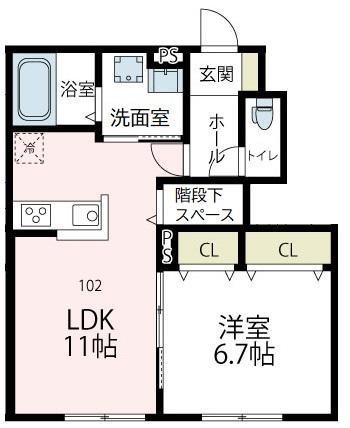 メゾンボヌールI(1LDK/1階)の間取り写真