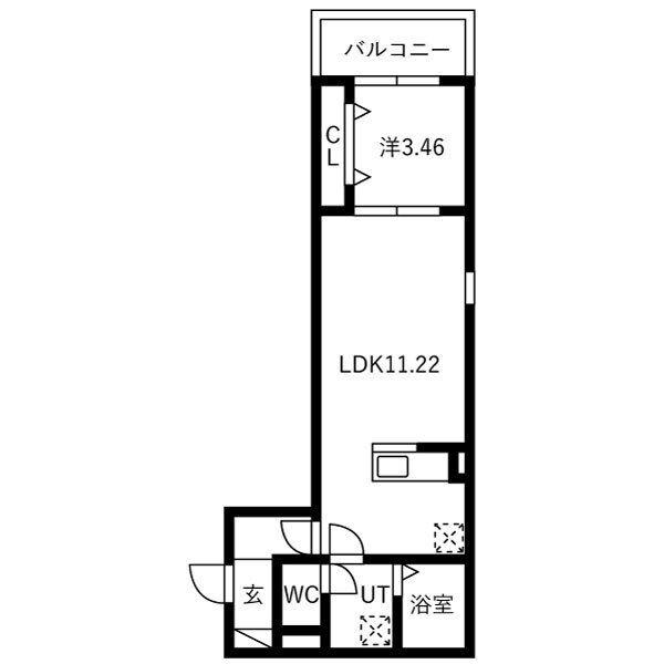 FSTYLE一津屋1号館(1LDK/3階)の間取り写真