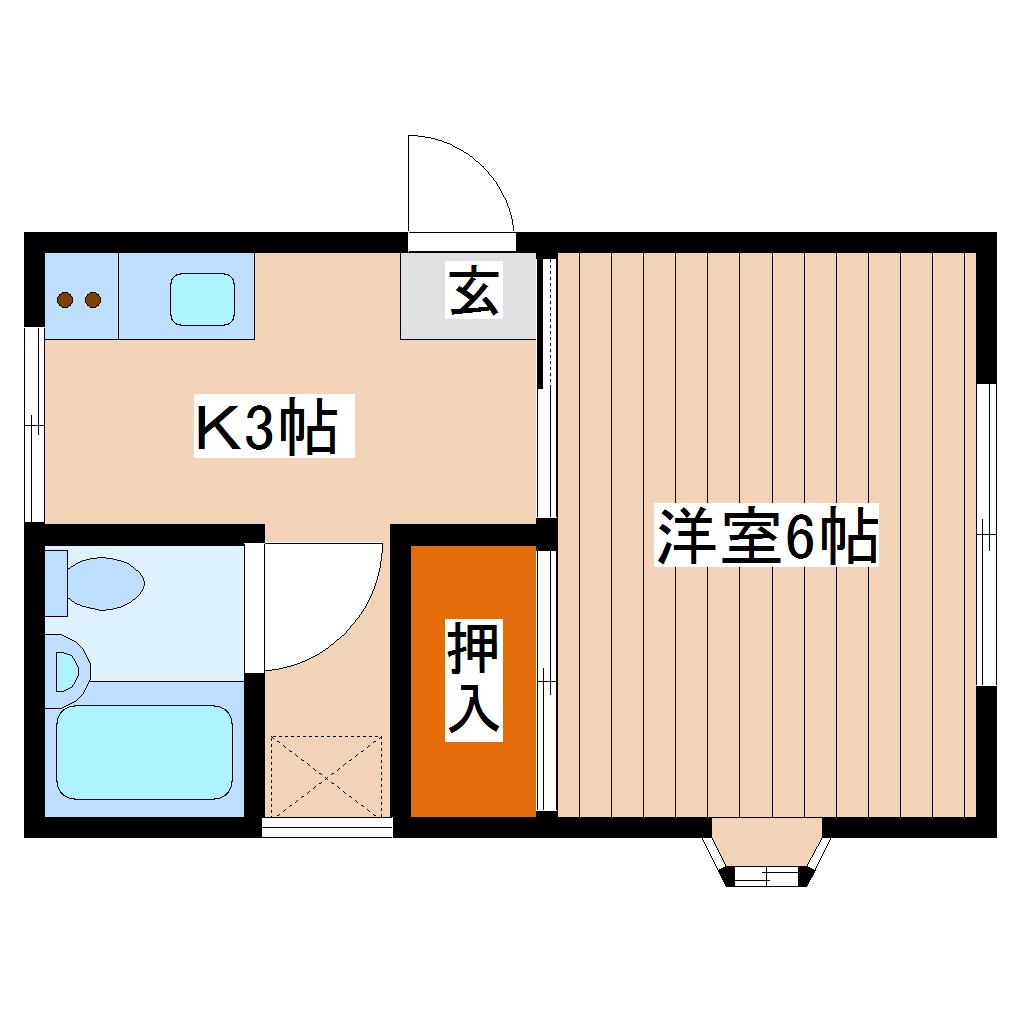 コーポ白沢(1K/2階)の間取り写真