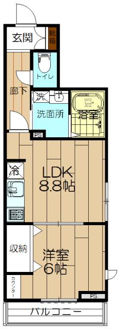 SHUSHU NOVE(1LDK/2階)の間取り写真
