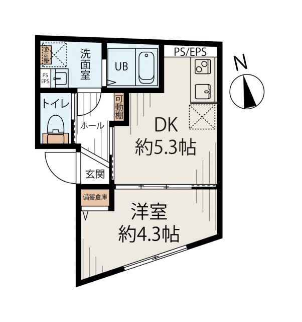 コンフォートわせだ(1DK/2階)の間取り写真