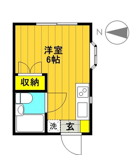 スターハイツ(ワンルーム/1階)の間取り写真
