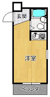 ダイドーメゾン甲東園Ⅱ(ワンルーム/3階)の間取り写真