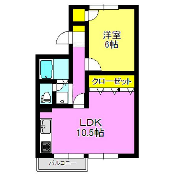 メゾンミヤヤマ(1LDK/1階)の間取り写真