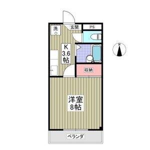 第5下田ビル(1K/2階)の間取り写真