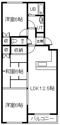 セリエ川端(3LDK/1階)の間取り写真