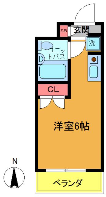ブイメゾン(ワンルーム/2階)の間取り写真