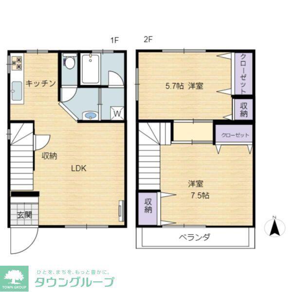 コンフォートBV(2LDK/1階)の間取り写真