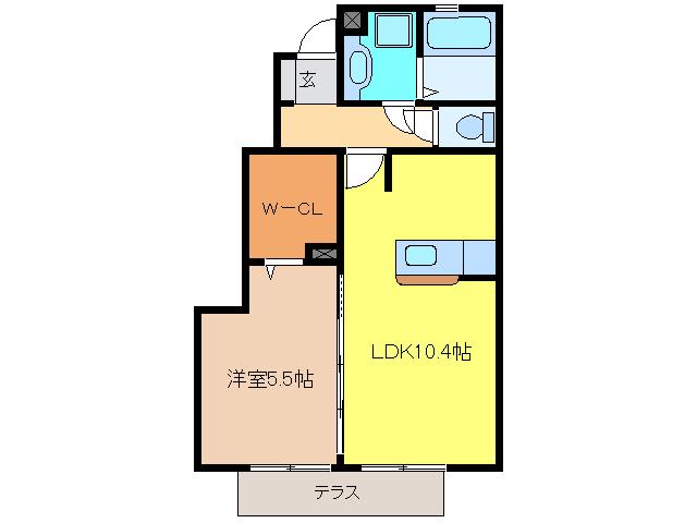 シャ・ノワール(1LDK/1階)の間取り写真