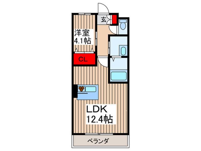 LA TOUR TOUHACHI(1LDK/2階)の間取り写真