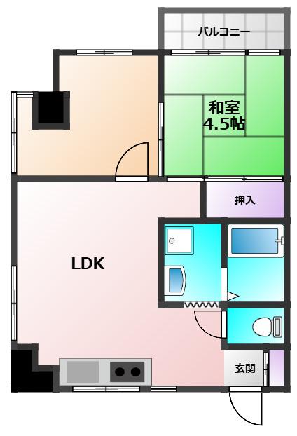 サニーブンダイ(2LDK/2階)の間取り写真