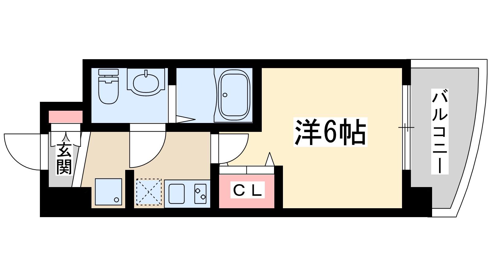 セスト新大阪(1K/4階)の間取り写真