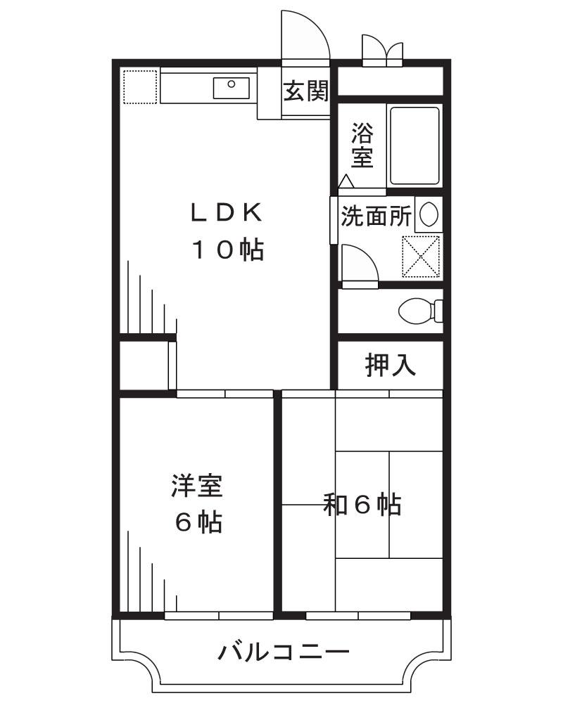 光栄マンション(2DK/2階)の間取り写真